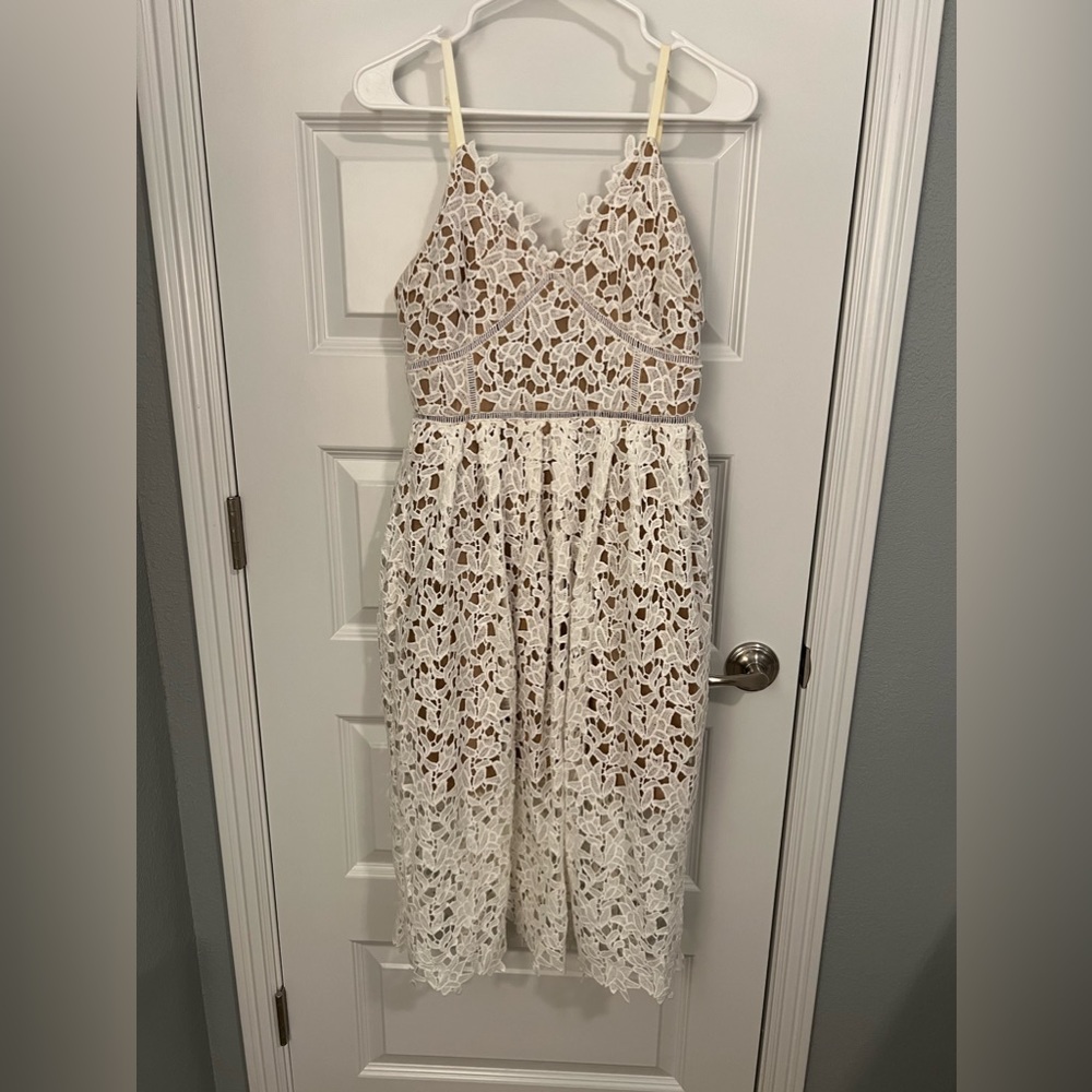 White Lace Midi Dress